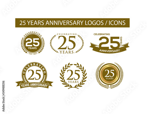 25 Years Anniversary Logos Icons