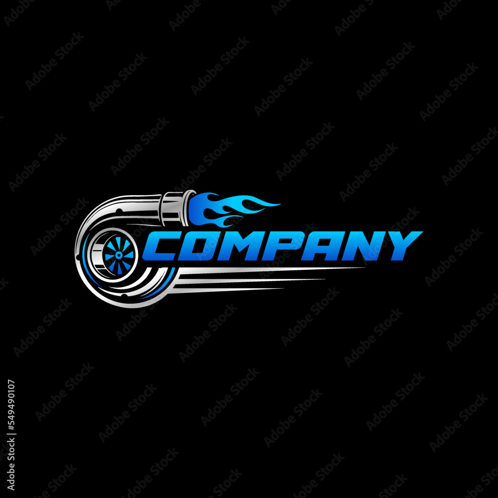 turbo car automotive logo template - obrazy, fototapety, plakaty 