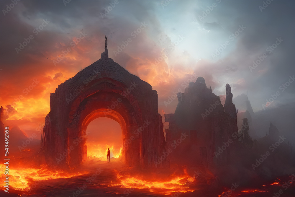 Digital Illustration Gates Of Hell Digital Illustration Gates Of Hell