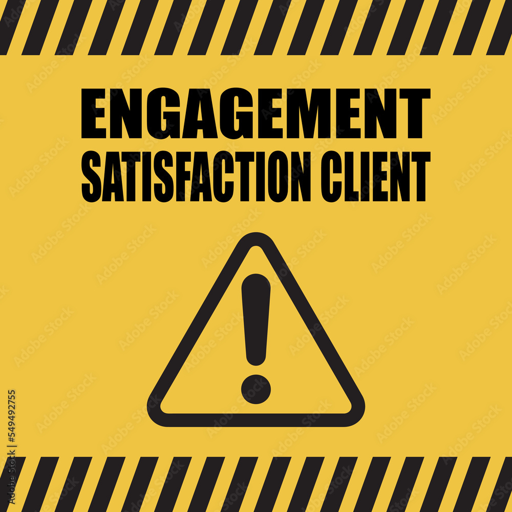Logo engagement satisfaction client. - obrazy, fototapety, plakaty 
