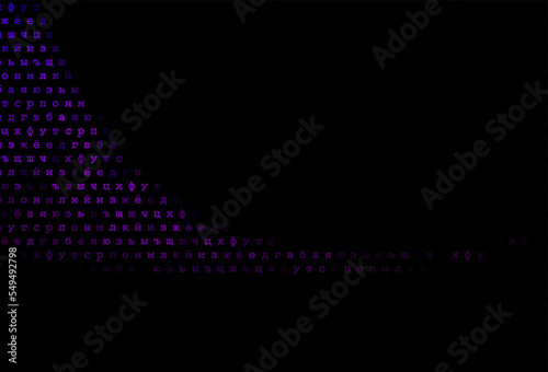 Dark purple vector texture with ABC characters.
