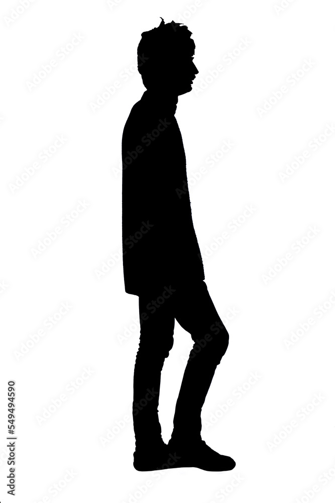 Man walking and on a white background