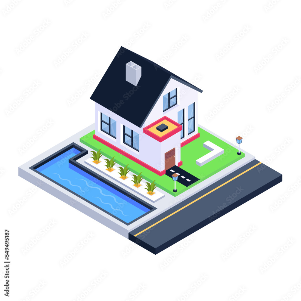 Grab this amazing isometric icon of house Grab this amazing isometric icon of house