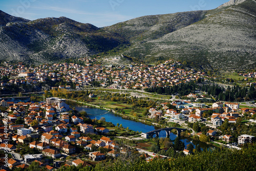 Panoramic view at Trebinje and Trebisnjica river, Bosnia and Herzegovina