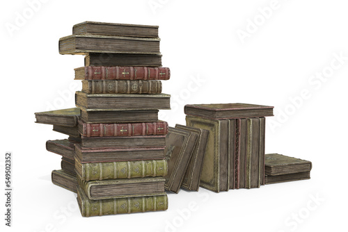 Antique books, 3D illustration