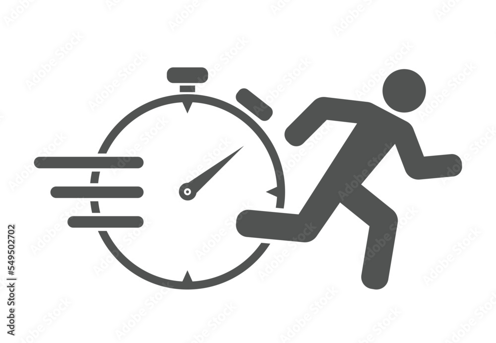 Running man with timer Running man with timer