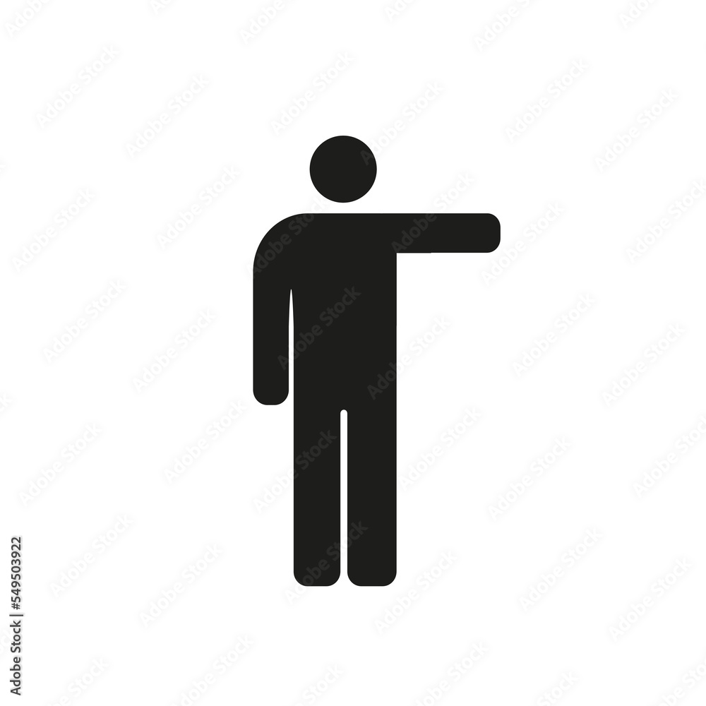 Stickman with on hand put up. Stickman with on hand put up.