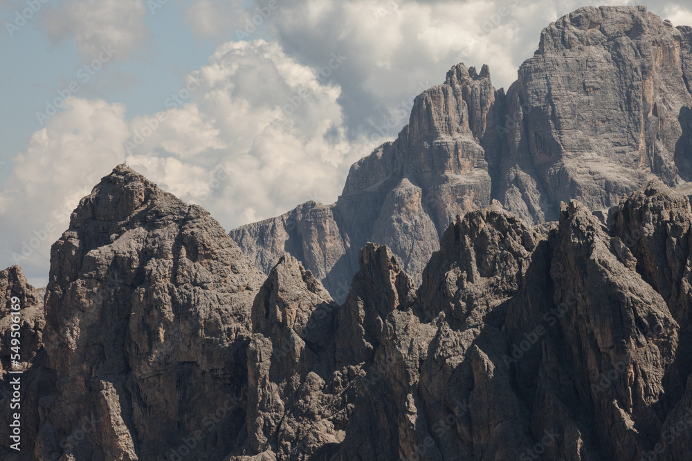Detail on Dolomites in the Val Gardena area
