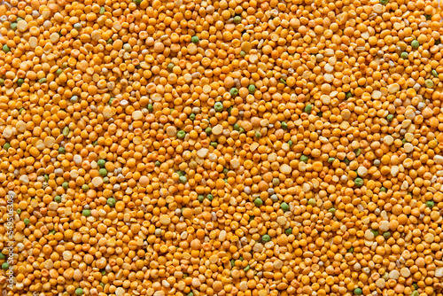 Dry split green and yellow peas texture background. Great for soups. 