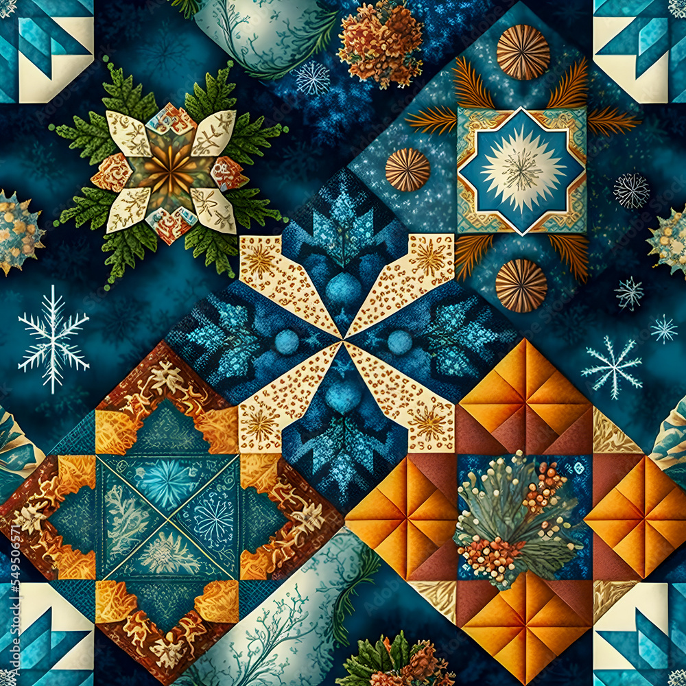 Fototapeta premium Patchwork Textile, Sarilmak, multicolor background.