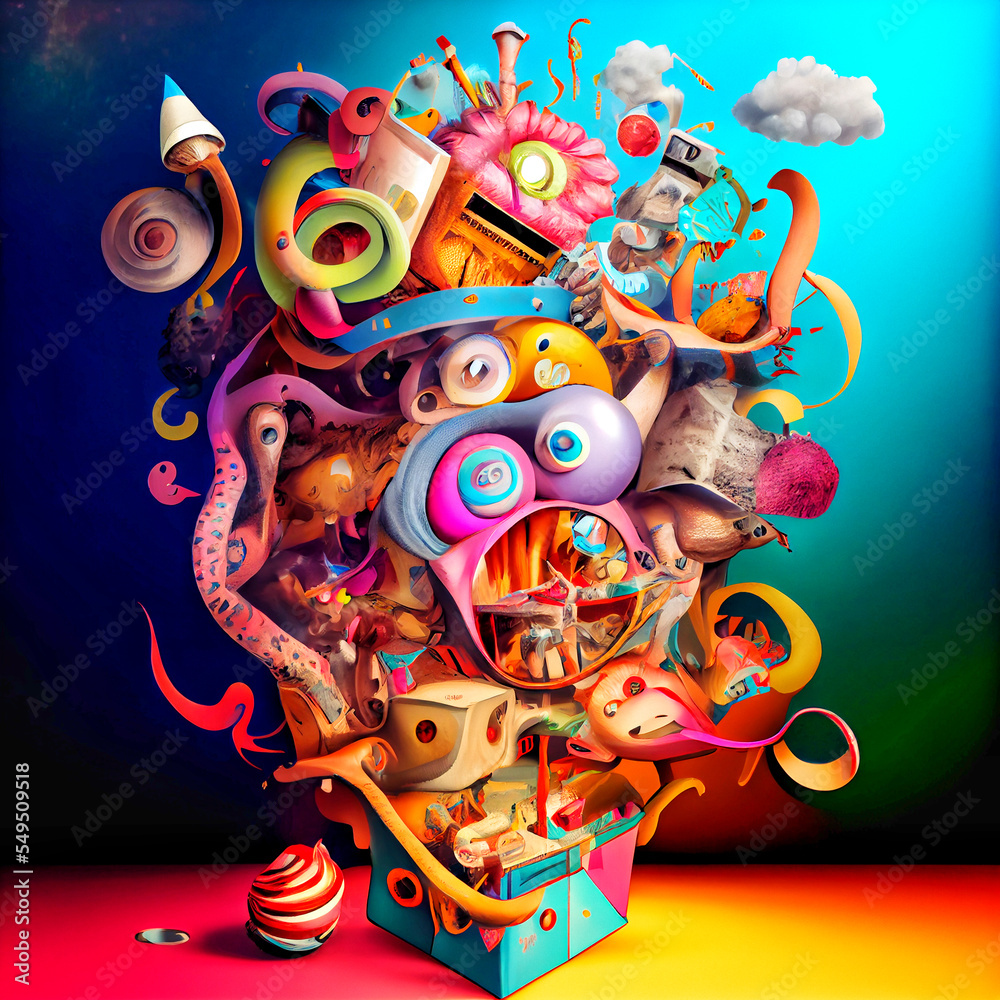 Fototapeta premium Midjourney abstract render of a mental disorder