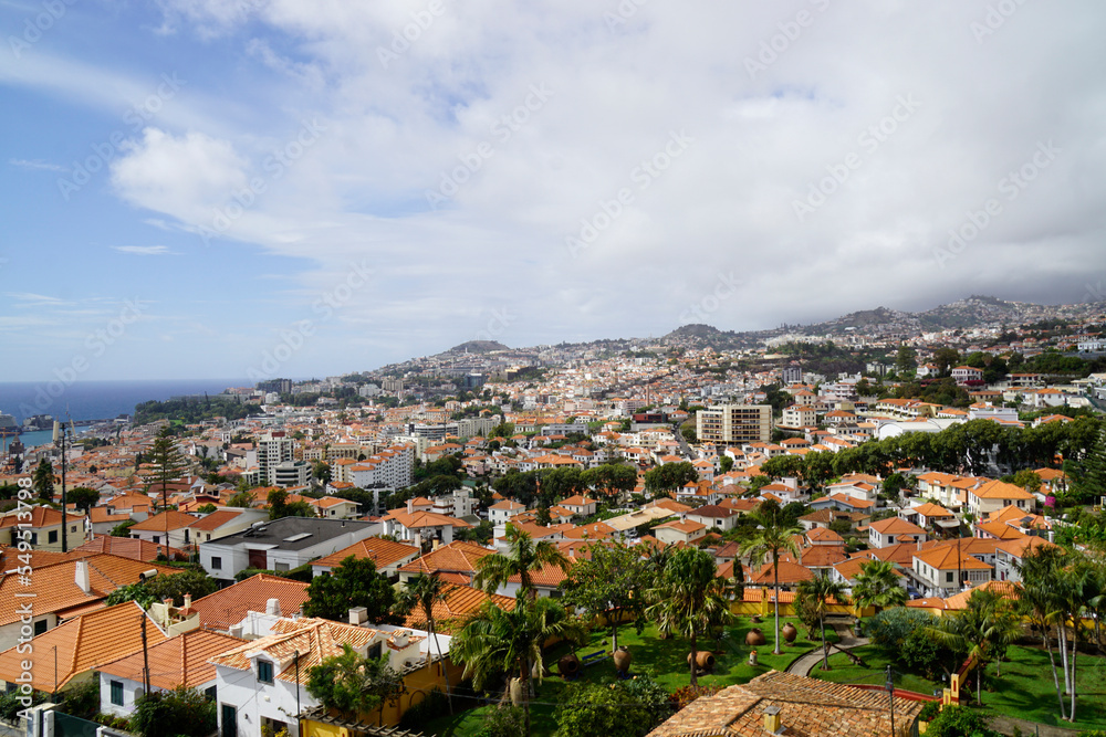 view over funchal village on madeira island