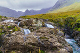 Waterfalls and pools in the Fairy Pools, Skye