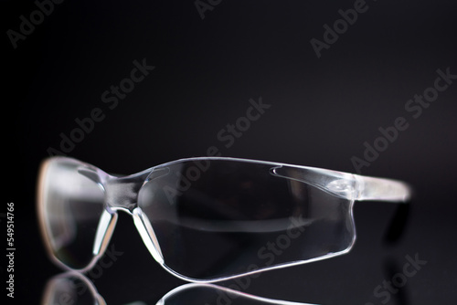 safety goggles isolated on black