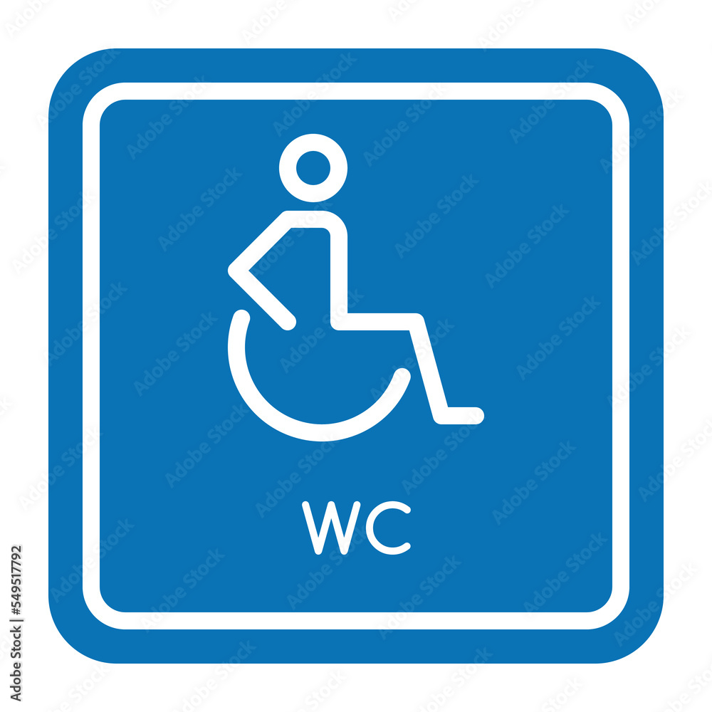 Toilet sign for handicapped people. Vector graphics Toilet sign for handicapped people. Vector graphics