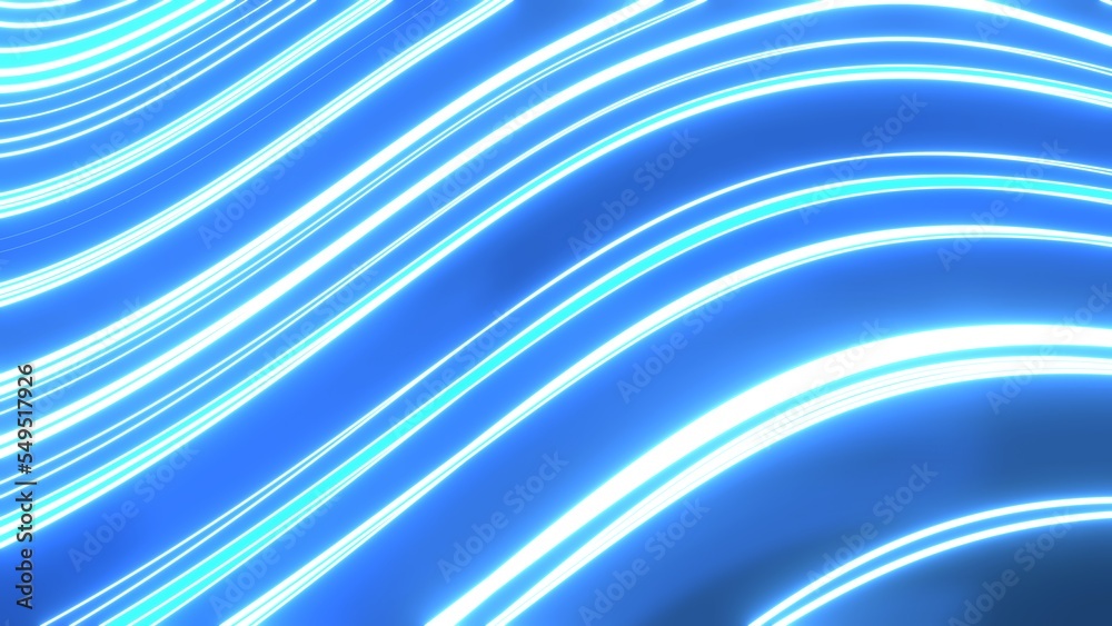 Naklejka premium leuchtende, kreise, dynamisch, bewegung, neon, ringe, blau, hellblau, leuchten