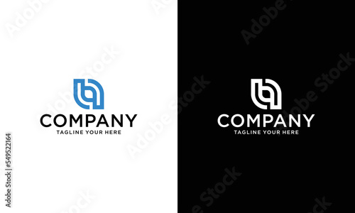 letters bq linked lines logo vector photo