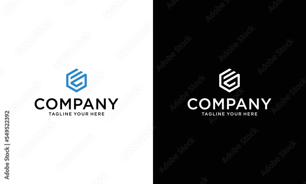 Monogram Letter GF FG Hexagon Logo Design. Monogram Letter GF FG Hexagon Logo Design.