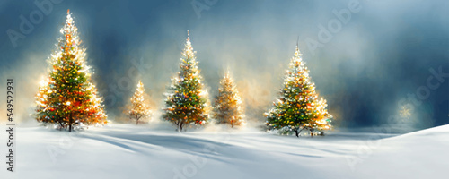 Merry Christmas Vertical winter landscape background