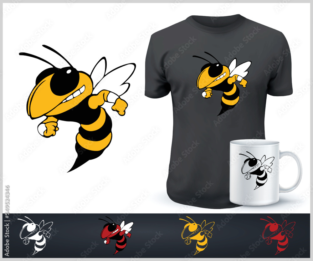 Bee Mascot Full vector eps 10 File Instant Download Digital