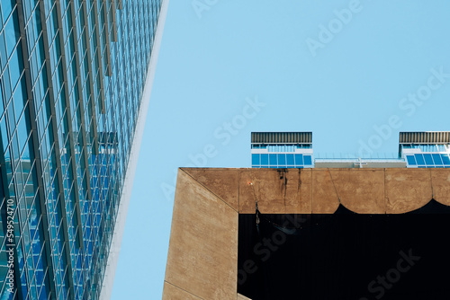 Rooftop structures and windoww wall in Charlotte NC. photo