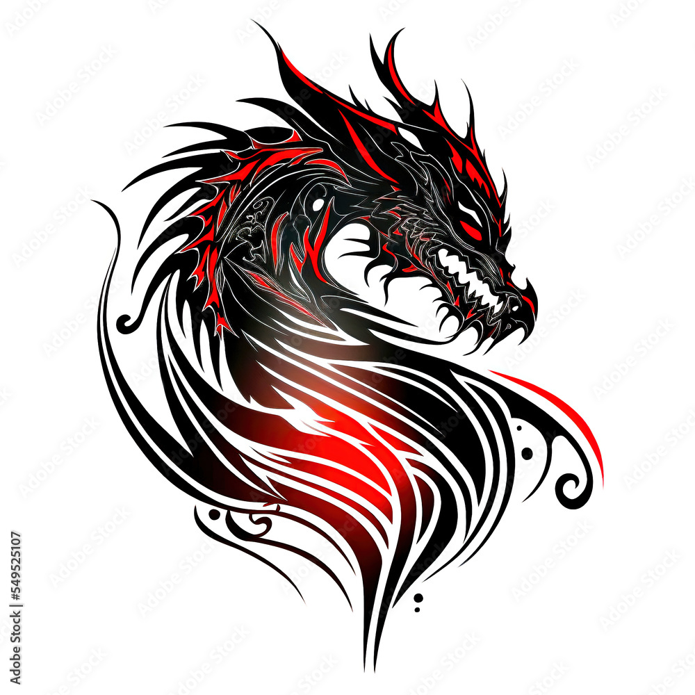 Black dragon tattoo, png | PNGWing