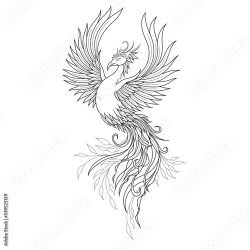 illustration of an eagle, Phoenix tattoo