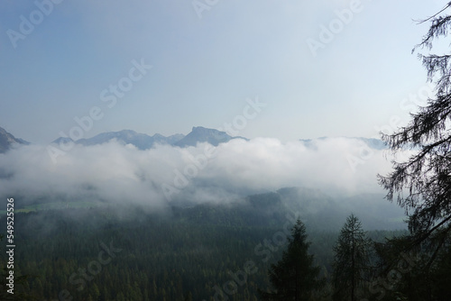 The view from the trekking route to Sarstein mountain, Upper Austria region © nastyakamysheva