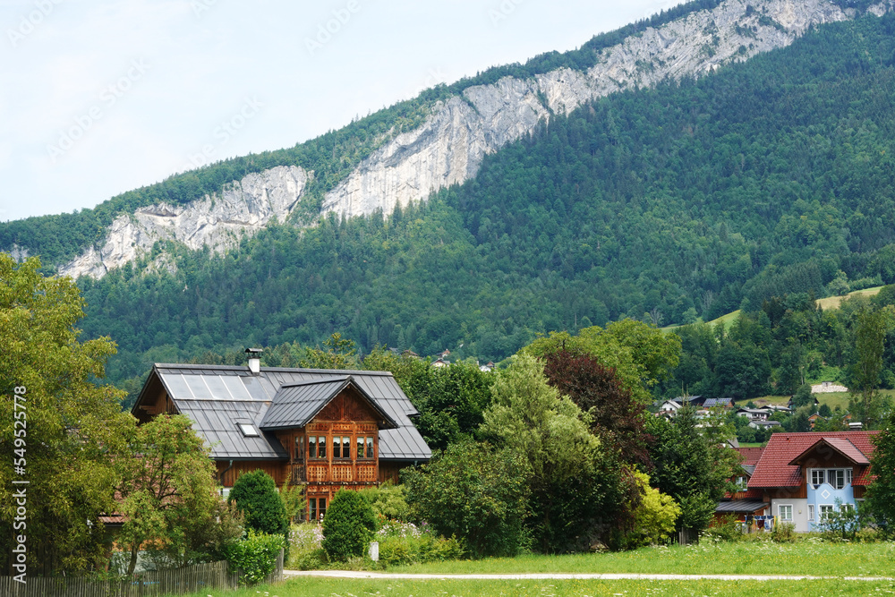 Old traditional houses in Bad Goisern, Austria