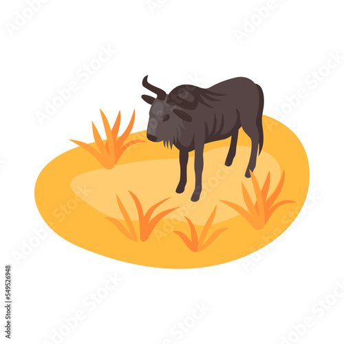 Isometric Zoo Buffalo Composition