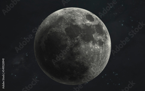 3D illustration of Moon from Orion window. Artemis space program. 5K realistic science fiction art. Elements of image provided by Nasa