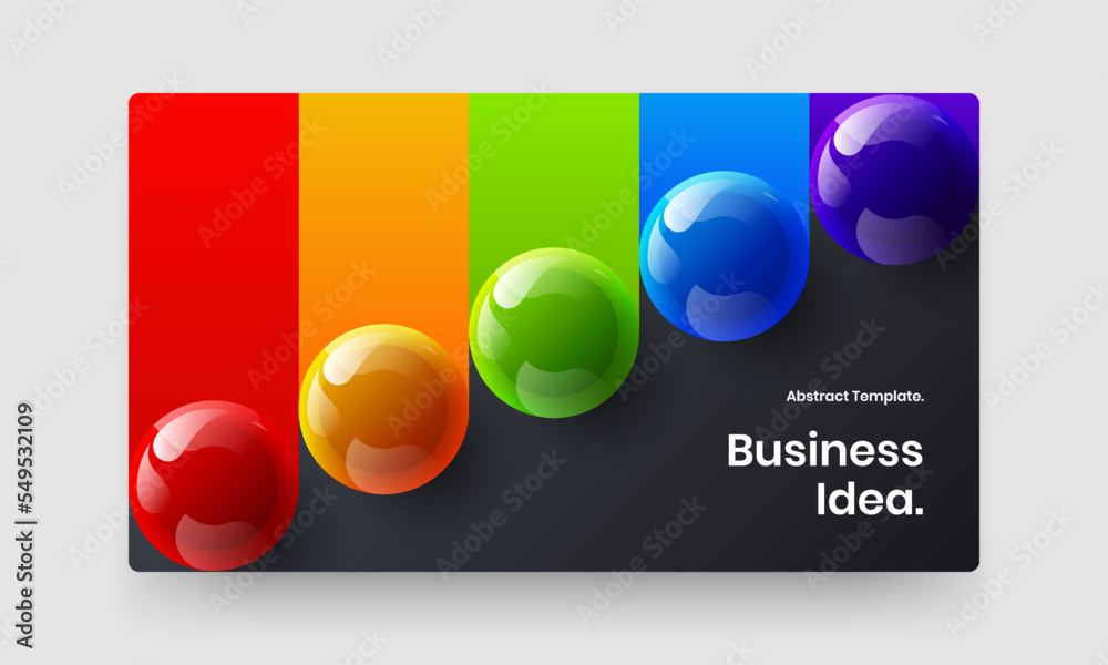 Simple 3D balls pamphlet illustration. Abstract company cover design vector concept.