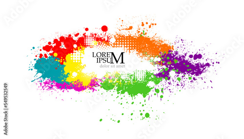 colored frame made of blots. Vector illustration