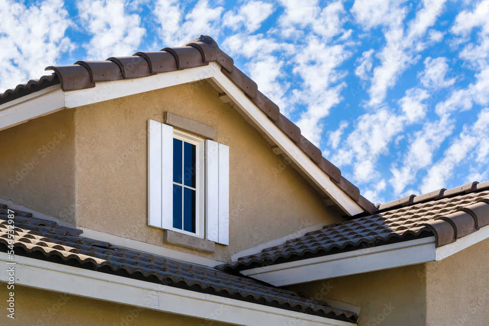 Single family house attic window, Menifee, California, USA Single family house attic window, Menifee, California, USA