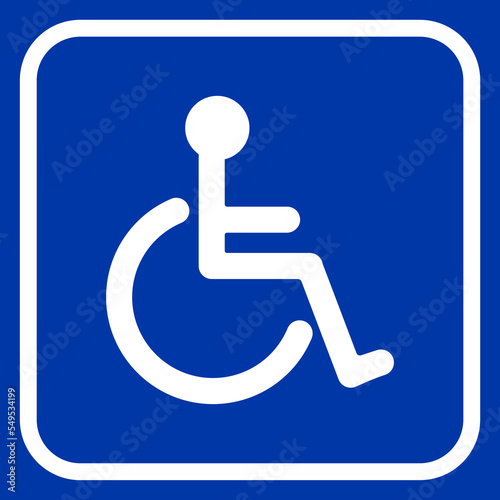 Disabled Handicap Icon on blue background