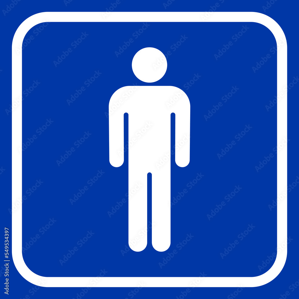 Man line icon on blue background Man line icon on blue background
