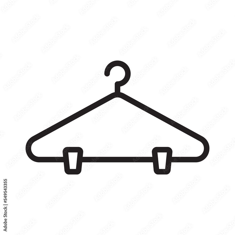 Clothes hanger. Hanger icon vector on white background. for web app banner logo design Clothes hanger. Hanger icon vector on white background. for web app banner logo design
