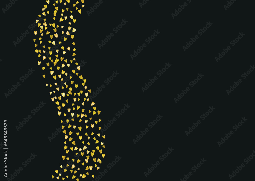 Valentine Sale Offer. Beautiful Voucher For Girl. Luxury Frame. Gold Happy Backdrop. Modern Sparkle For Present. Golden Holiday Design. Yellow Valentine Sale Offer.