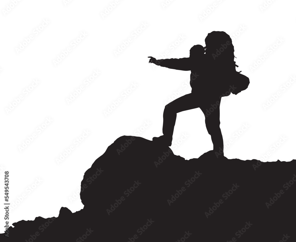 black silhouette of hiker or tourist or backpacker on white background, vector illustration black silhouette of hiker or tourist or backpacker on white background, vector illustration