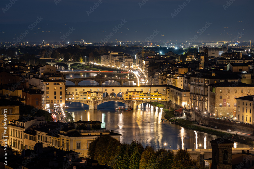 Panorama of Florence, Italy at Night