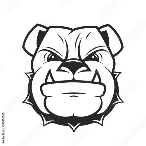 Bulldog logo vector design template in isolated white