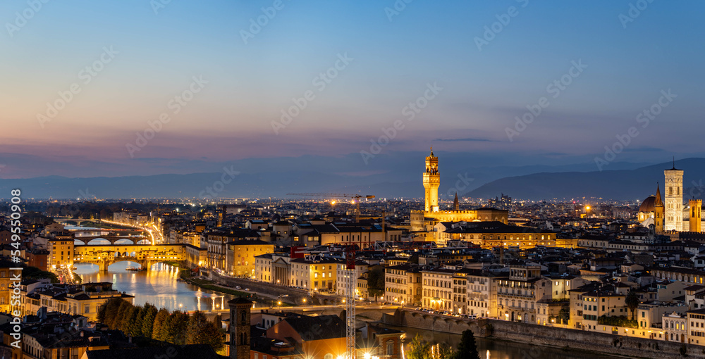 Panorama of Florence, Italy at Sunset