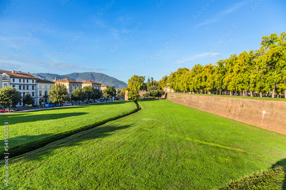 Lucca, Italy. City fortress wall
