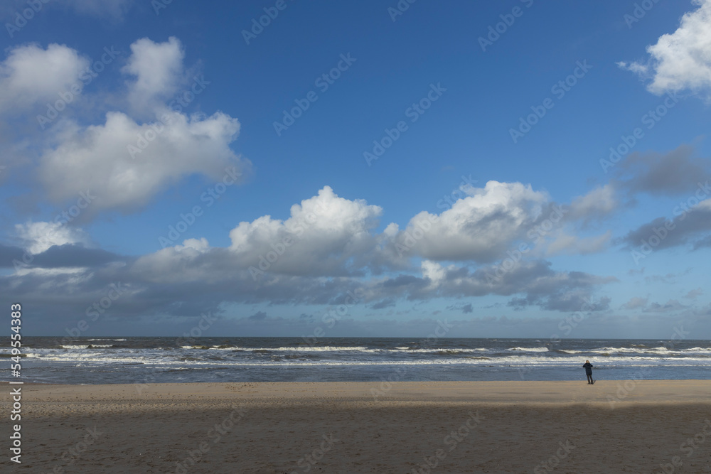 coast, north sea, beach, clouds, callantsoog, netherlands, waves, 