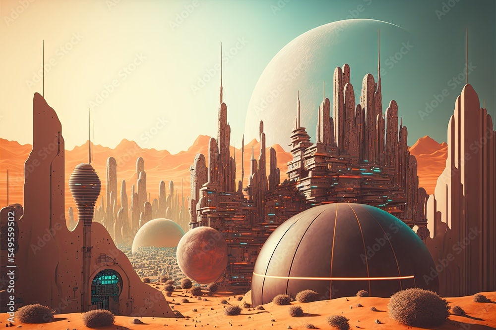 Futuristic Desert City On Mars Stock Illustration Adobe Stock futuristic-desert-city-on-mars-stock-illustration-adobe-stock