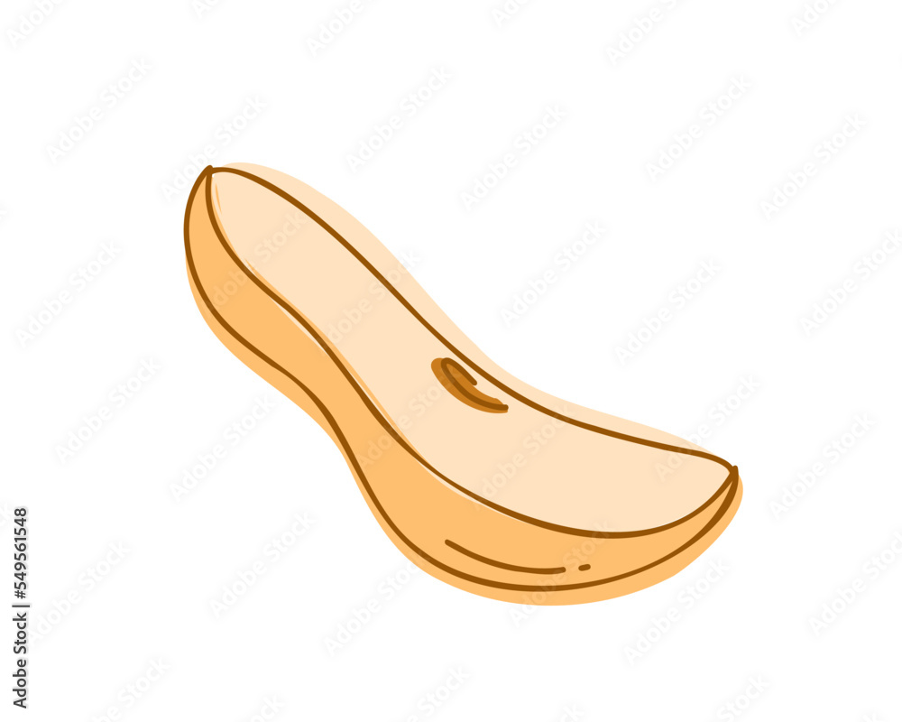 Slice a fresh yellow pear. Vector illustration