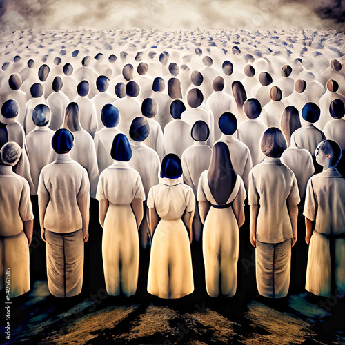 Midjourney abstract render of a group of mockup people
