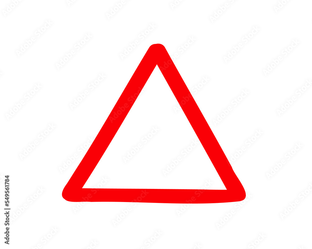Red reflective warning triangle emergency sign Red reflective warning triangle emergency sign