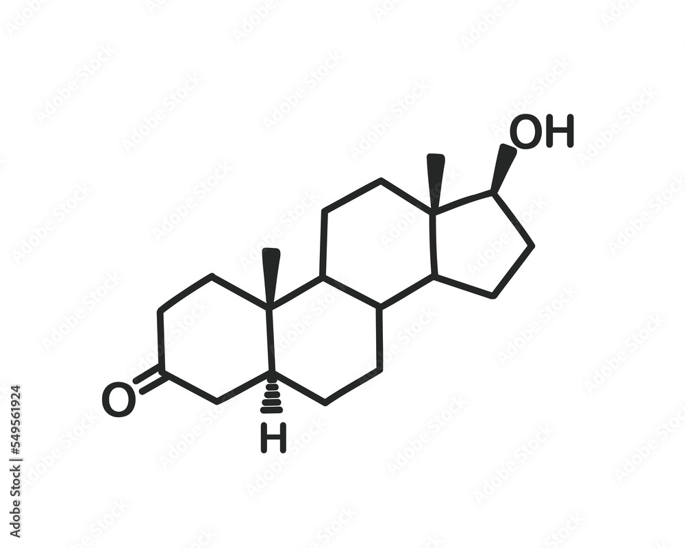 Structural chemical formula of dihydrotestosterone Structural chemical formula of dihydrotestosterone