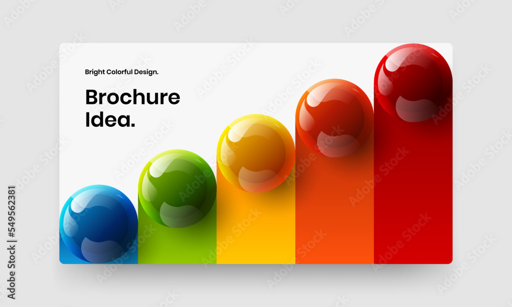 Amazing pamphlet design vector layout. Original 3D balls handbill template.